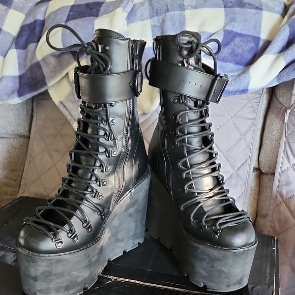 Dolls Kill Black Chunky Platform Shoes - Picture 2 of 4